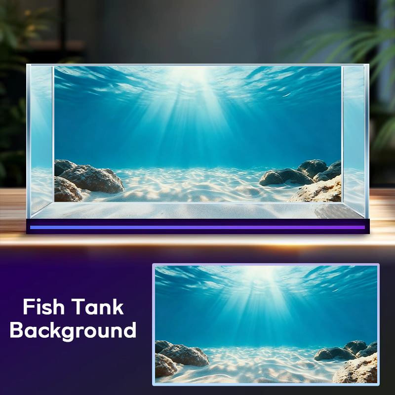 Blue sea clear sand，Fish tank  - Aquarium Fish Poster ulasan dan harga