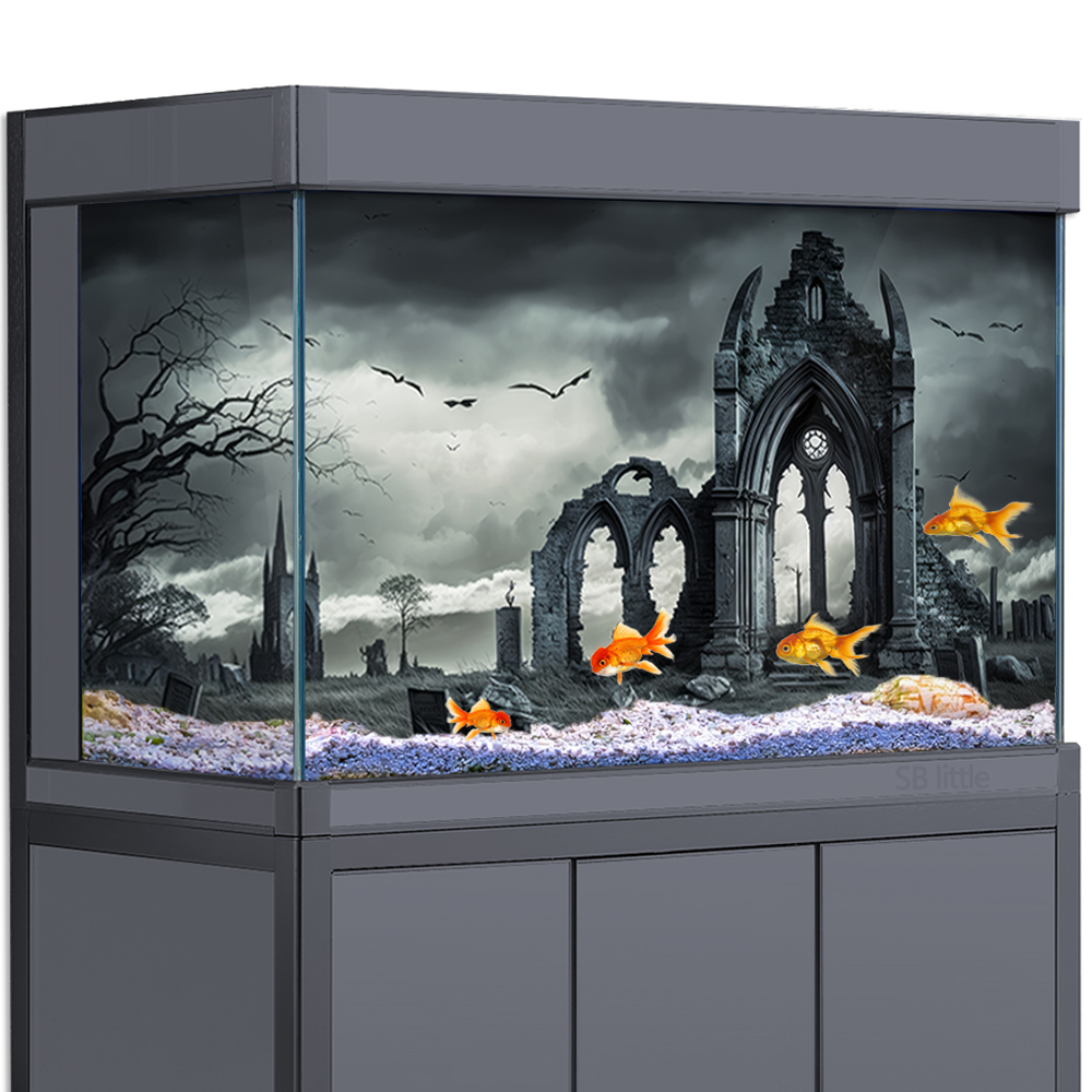 Aquarium Background Sticker De - Aquarium Fish Poster ulasan dan harga