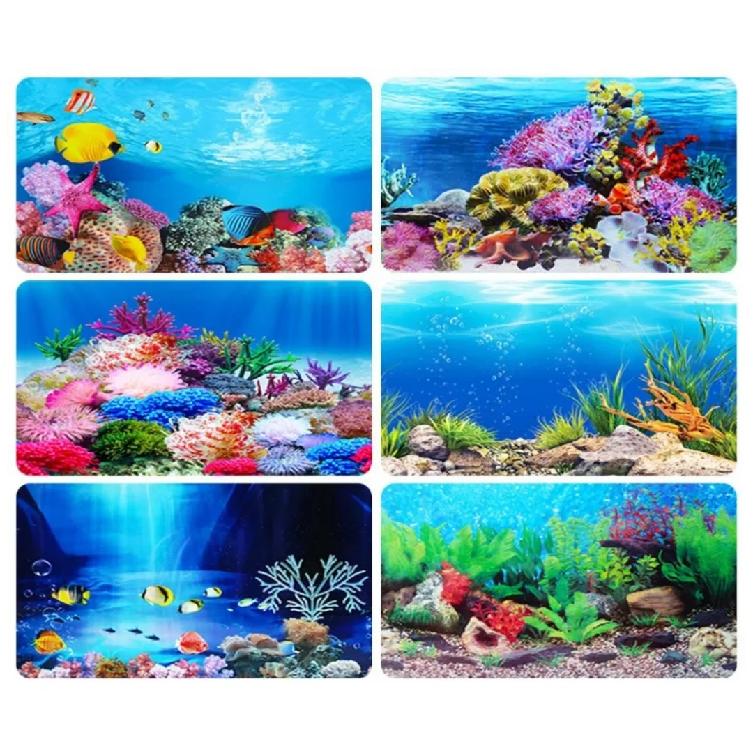 Background Aquarium 3D Sticker - Aquarium Fish Poster ulasan dan harga