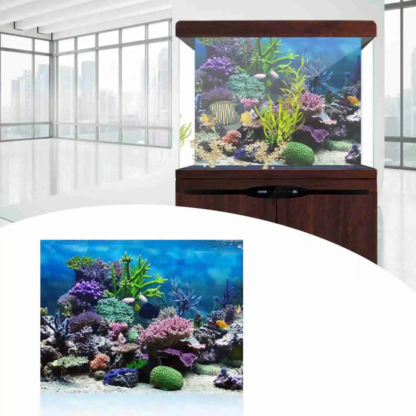 3D Aquarium Landscape Poster R - Aquarium Fish Poster ulasan dan harga